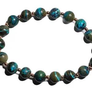 High-quality Azurite Crystal Bead Bracelet 9mm natural crystal bracelet