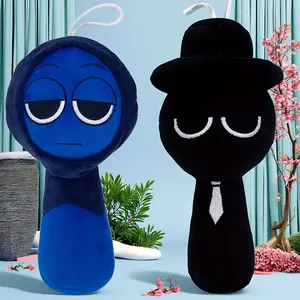 Adorable Sprunki Plush Rhythm Dolls - Blue & Black with White Eyes, Perfect for Fans, Collectors, Birthday & Christmas Gifts, Cozy Plush Toys for Home Decor, Plush Toys kid plushies