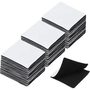 2x2 Inches Hook and Loop Dots, 40 Sets Nylon Blend Square Self Adhesive Tape  Sticky- Fasteners Double-Sided Adhesive Strip for Office  Crafting, Black