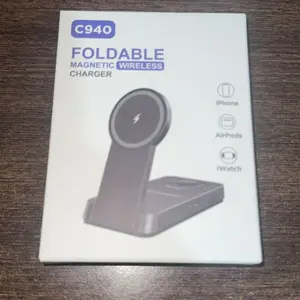 3-in-1 Foldable Magnetic Wireless Charger for iPhone, Apple Watch & AirPods—Home, Office & Travel Ready