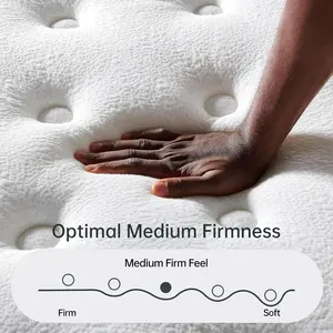 Queen Mattress 12 Inch,Medium Firm Hybrid with Memory Foam& Individually Wrapped Pocket Coils for Support,CertiPUR-US Certified,Fiberglass-Free