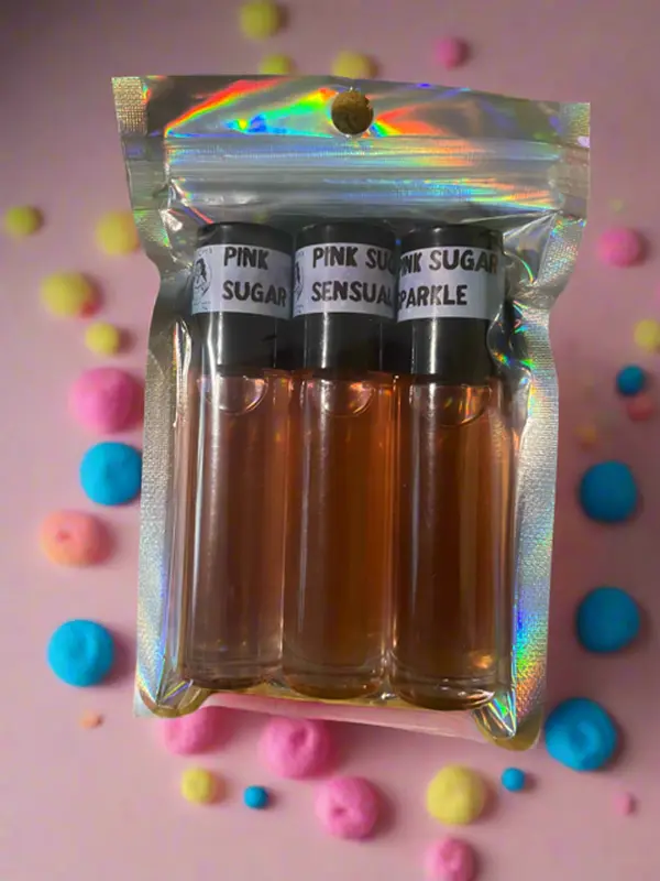 Cha Cha Scentsational Perfume Oil Pink Sugar 3-Pack- P. Sugar, P. Sugar Sparkle, P. Sugar Sensual