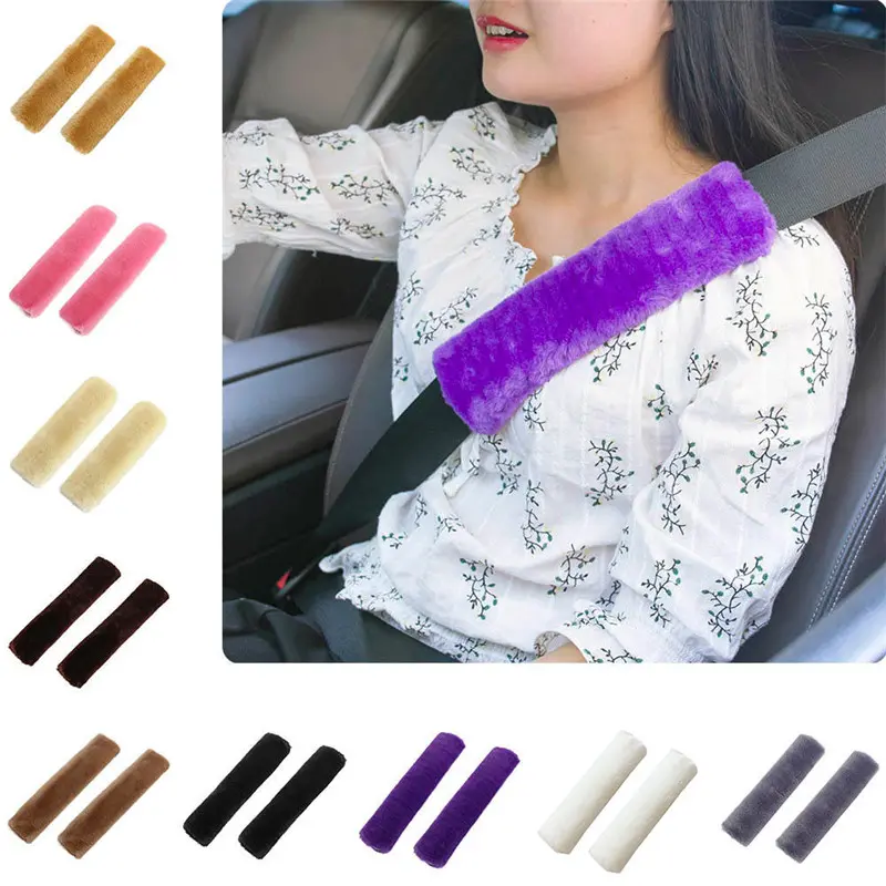 1 pair car safety belt cover, plush shoulder protection kit accessories, Car Interior Decorative, Car Interior Accessory, Auto Accessories Interior