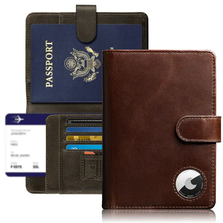 LORZOR Leather Passport Holder-Travel Wallet