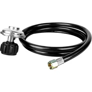 Vertical 6FT  Regulator and Hose, Universal Gas Grill Regulator Replacement  for  Gas Grills, Fire Pit and Weber, 3/8" Female Flare Nut