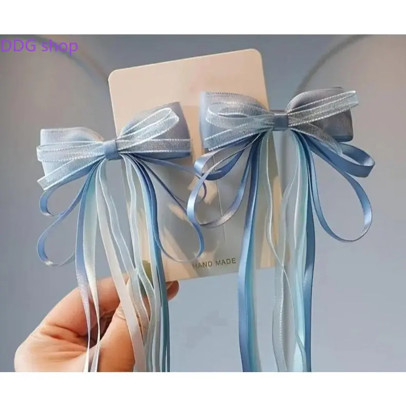 Women's Bow Shape Hair Clip - Woven Ribbon Tassel, Plain Vintage Elegant Hair Barrette, Fashion Accessory for Birthday Party, Daily Wear