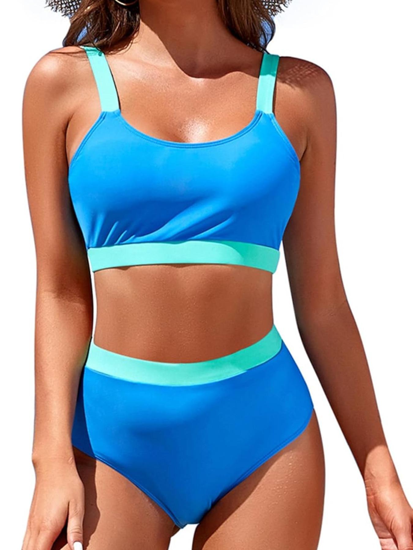 New European/American bikini swimsuit for women—sexy, soft-padded design suitable for hot springs, bathing, and vacations