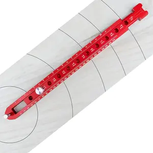 Portable aluminum alloy adjustable woodworking compass scribing tool, metric/inch arc and circle drawing ruler marking gauge