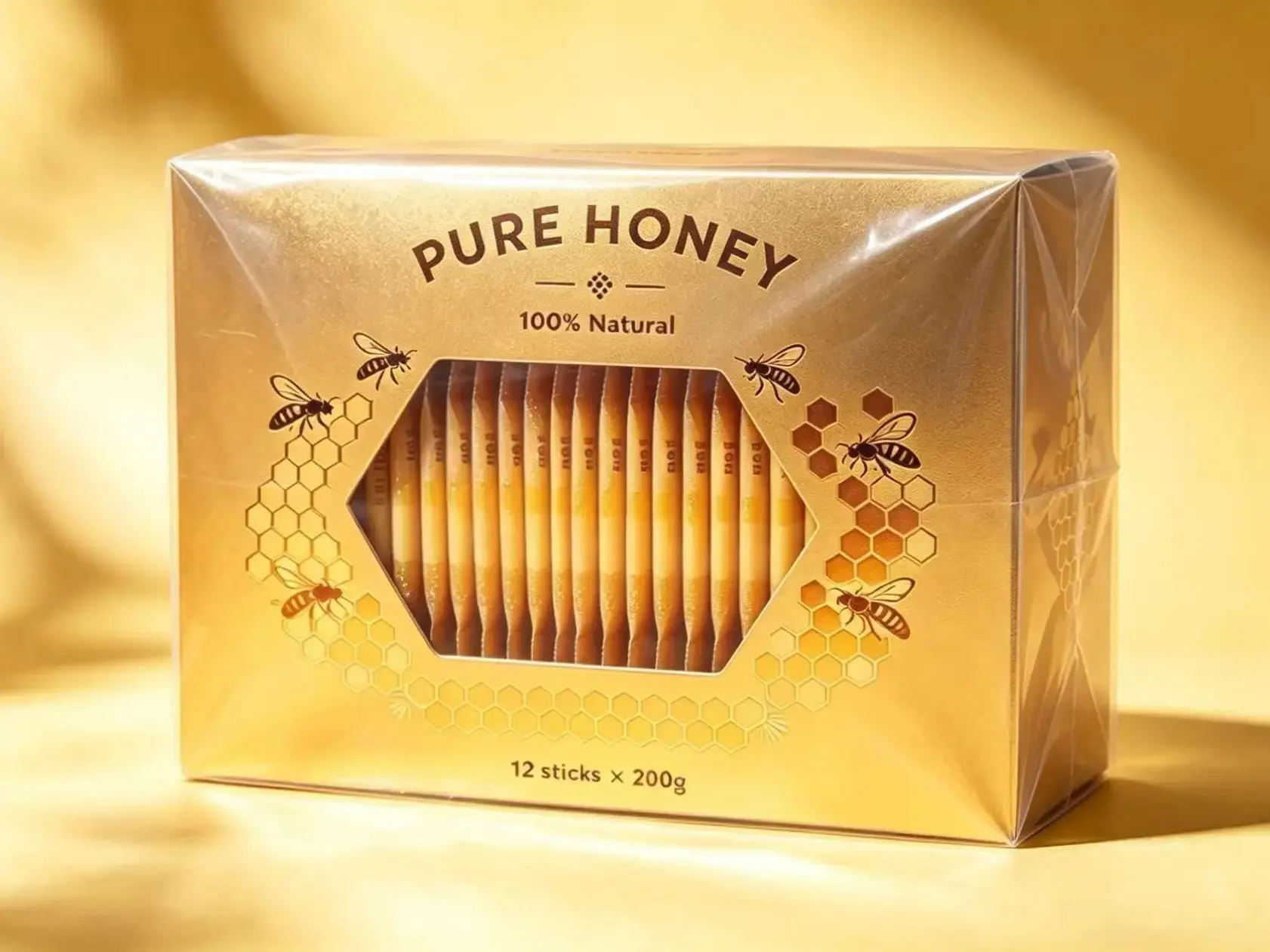 Organic Honey -12 Sachet X 20g per with Bee Pollen & Royal Jelly Sweet & Pure