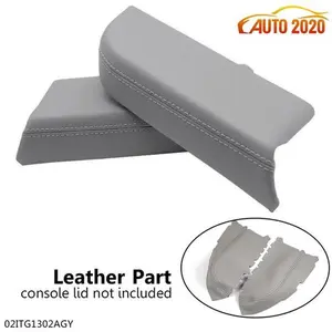 Leather Front Door Panels Console Armrest Covers Grey Fit For 09-13 Honda Pilot