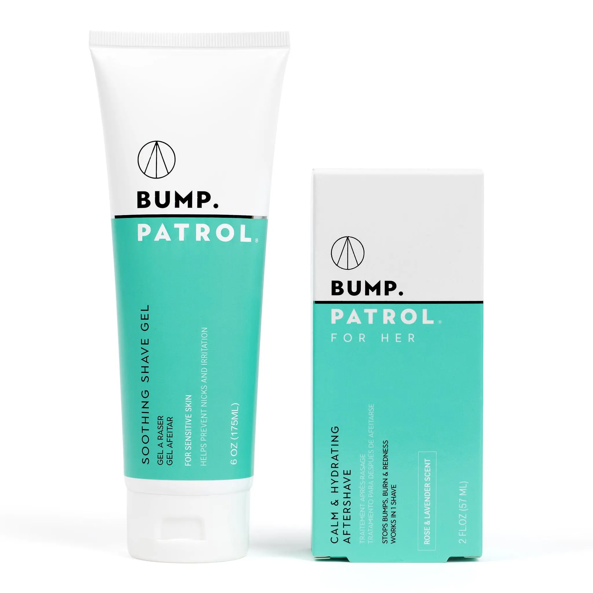 Patrol Grooming Bump Patrol For Her Razor Bump & Irritation Treatment, Soothing Shaving Gel & Aftershave Set for Sensitive Skin, Dual Pack 250ml, Chamomile, Anti Bump