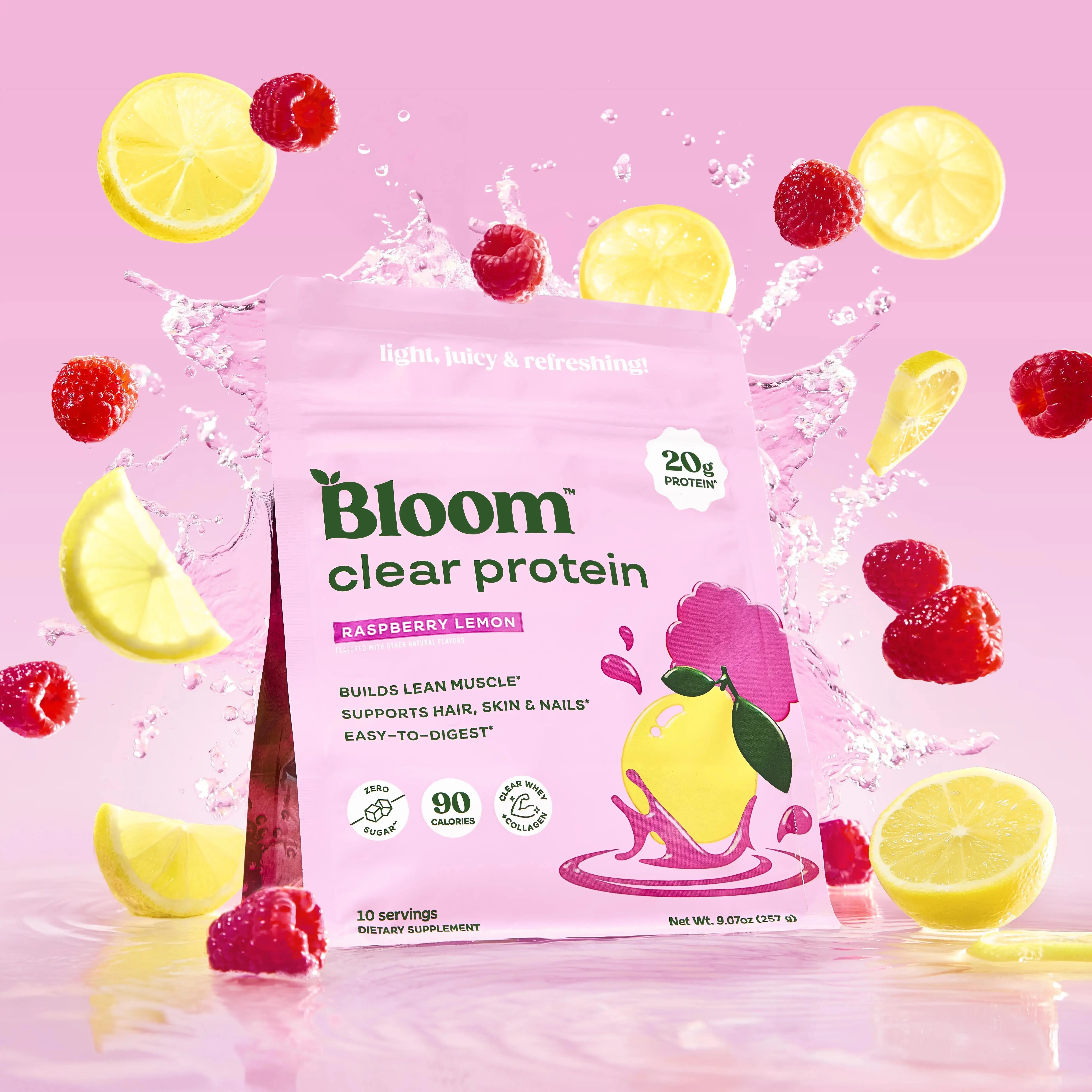 Bloom Nutrition Clear Whey Protein | Strawberry Watermelon | Whey Isolate + Collagen Peptides | 20g Protein, 0g Sugar | 3-Bottle Value Set