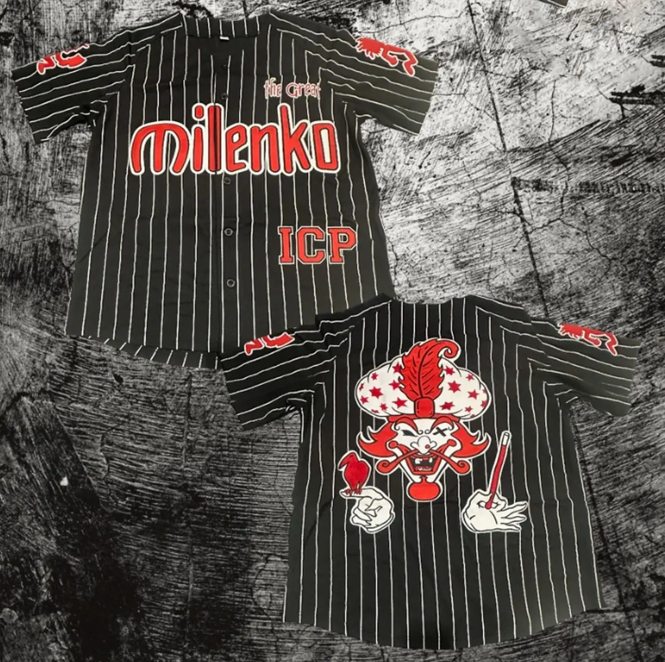 Black Pinstrip Milenko Baseball Jersey ICP Juggalo Jersey