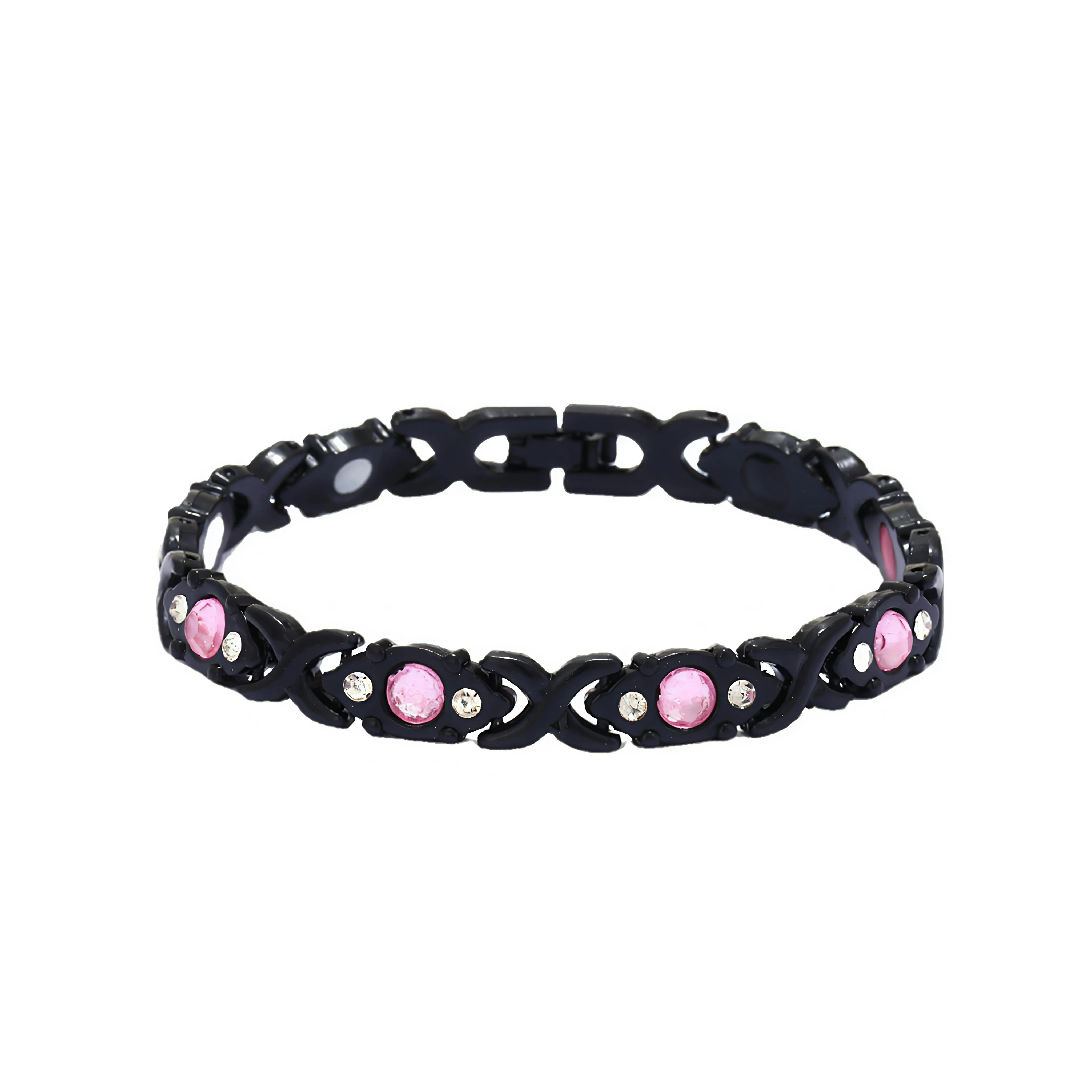 Women's Adjustable Size Dainty Crystal Design Bracelet - Eco-Alloy Metal, Energy Magnet Wristband, 8*8*2 cm, No Diamonds, Daily Elegant Costume Jewelry, Christmas Gift Ideas for Females