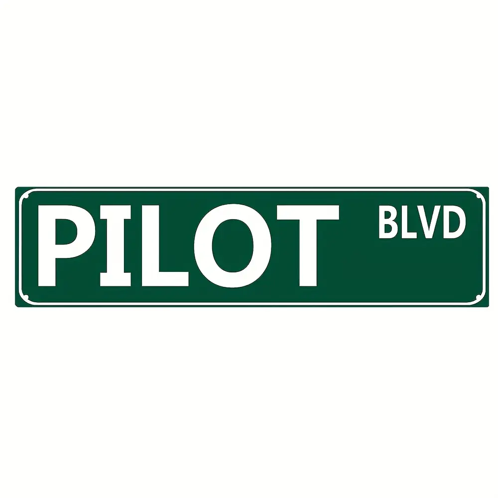PILOT BLVD" Vintage Metal Tin Sign (16x4") - Waterproof & Dustproof, Perfect for Home, Bar, Cafe, Garage Wall Decor