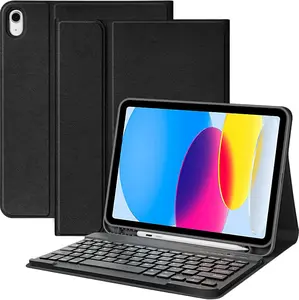for iPad A16 11th 10th Generation Case with Keyboard, Detachable   Keyboard Case with Pencil Holder for iPad 11 inch 2025 10th Gen 10.9 Inch 2022 - Black