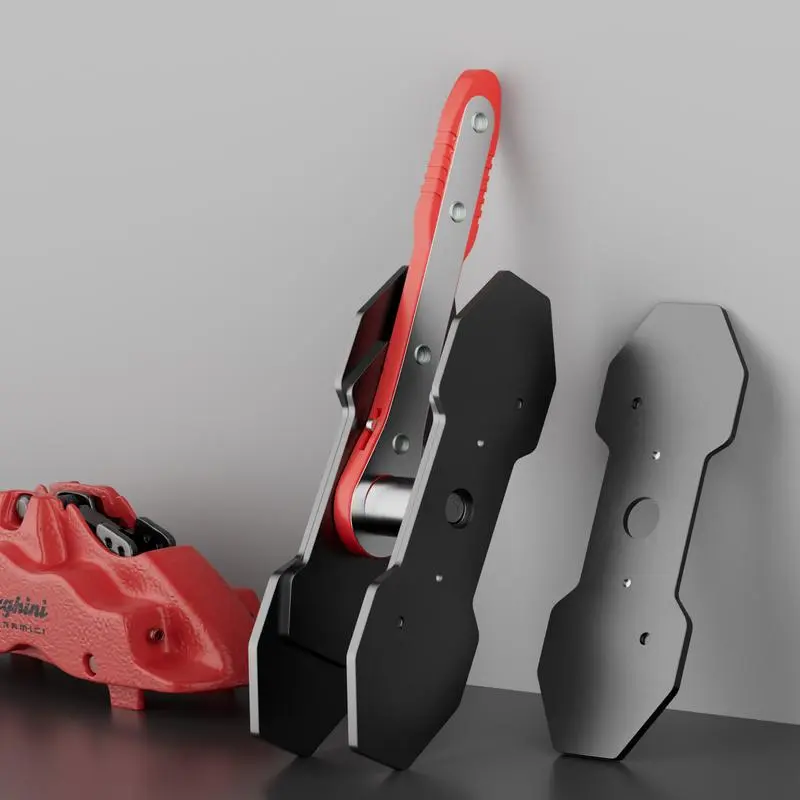 Brake Caliper Press Tool with 360° Swivel Head Ratchet Hand Wrench for Single Twin Quad Piston Disc Brakes Labor Saving Design Disk Rotor Vehicle Motorbike Truck Repair
