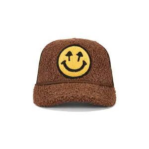 Happy Caps Double Blind Sherpa Trucker Hat in Brown