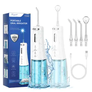 Professional Dentist Recommended 4 in 1 Cordless Water Flosser 300ML 4 Pressure Modes 4 Replaceable Nozzles Rechargeable Toothpick Cleaning Teeth Oral,dealsforyoudays