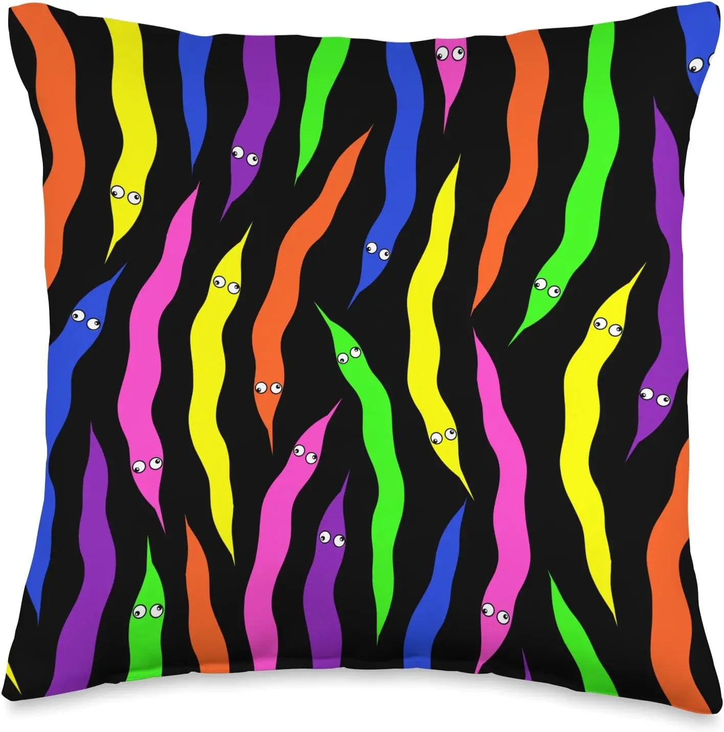 90's Retro Worm on a String Throw Pillow