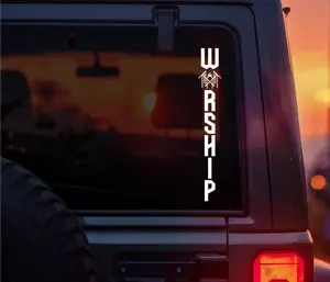 Worship Vertical Sleep Token Logo Car Decal for Vehicle Rear Window Decorative Sticker