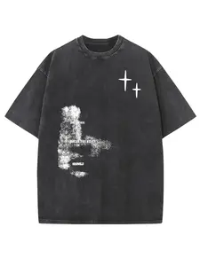 valentine shirts 230G pieces G wash print T-shirt | High quality Batik retro fashion, crew neck, micro-elastic fabric, loose version, suitable for summer, holiday gifts