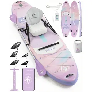 [Spring Glow Up] 12'×36" Inflatable Stand Up Paddle Board, 500LBS Extra Wide Capacity, Premium SUP with Kayak Seat for Advanced Paddlers, Fishing, Yoga & Kayaking, Non-Slip Stable Deck, Complete Accessories Kit with Backpack