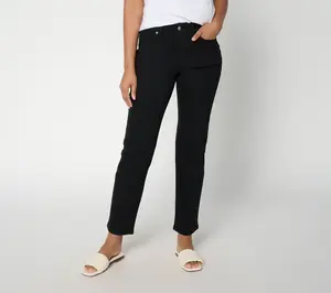 Denim & Co. Regular Black So Soft Denim Straight Leg Jeans