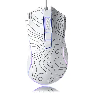 XVX G705 Wired Gaming , 12000 DPI RGB Gaming  with 12 Backlit Modes & 7 Macro Buttons, PC Gaming Mice Support DIY Keybinding,  Gamer Computer  for Laptop PC  Windows,Topographic
