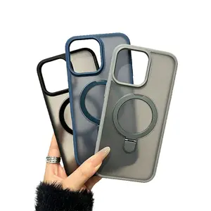 Invisible Stand Magnetic Protective Case for iPhone 17 Air 12 13 14 15 16 17 Pro Max Plus, Strong Magnetic Adsorption & Wireless Charging Compatible