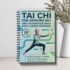 Senior & Beginner Tai Chi Practice Manual, Spiral Bound, Gradual Daily Exercises, Gentle Movements for Fitness, Training, Step-By-Step Guide
