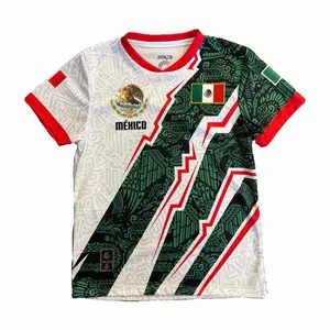 Mexico White Jersey with Embroidered National Flag - Authentic Soccer Gear for Fans