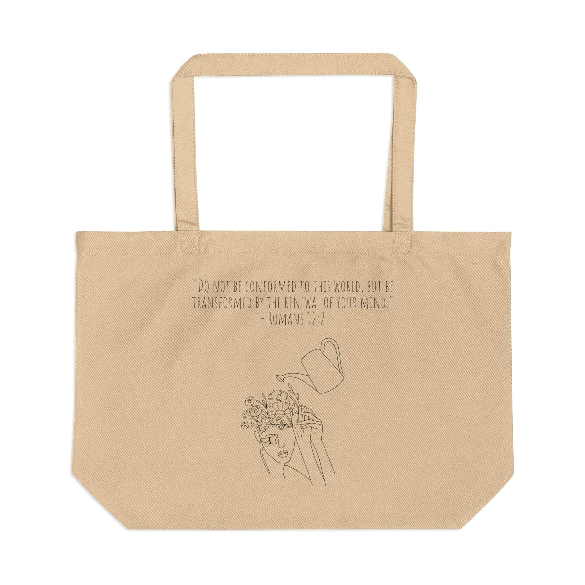 Romans 12:2 Scripture Tote Bag | Christian Gift | Organic Christian Gift | Eco Tote | Bible Verse Bag | Faith Tote | Inspirational Bag