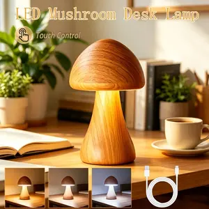 Modern Creative LED Mushroom Night Lamp, LED Mushroom Table Lamp with Touch Control, Adjustable Three-Color Lighting, LED Bedside Lamp for Eye Protection, Suitable for Bedroom And Living Room Decorative Lighting, a Fresh Gift Night Light