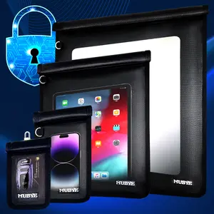 4 Pack Faraday Bags, Faraday Cage with Key Fob Protector, Fireproof Waterproof Faraday Bag EMP Proof Signal Blocker, Anti-Theft RFID Blocking Pouch for Laptops, Tablets, Phones, Car Keys, Electronics