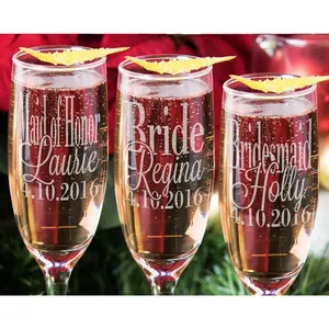 Personalized Wedding Party Champagne Flute Mother of Bride Bridesmaid Maid of Honor Wedding Gifts for Bachelorette Bridal Party Guests Groom