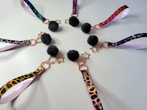 Holographic Leopard Print Keychain Wristlet