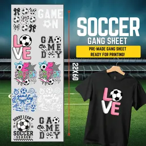 Soccer DTF Game Sheet 22x60 10 images
