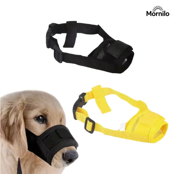 Mesh Breathable Dog Muzzle for Small Medium Large Dogs, Adjustable Soft No Bite No Bark Mouth Cover, Anti Scavenging Dog Mouth Guard, Quick Fit Humane Pet Muzzle for Grooming, Vet Visits, Walking & Training, Puppy Essentials, Pet Supplies