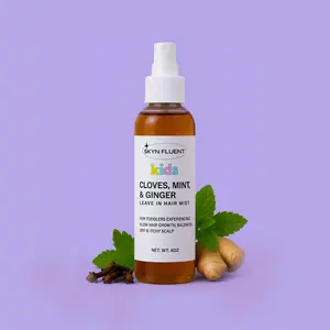 SKYN FLUENT Kids Cloves Ginger & Mint Toddler's Hair Growth Mist with Aloe Vera for Soothing Scalp & Preventing Hair Loss 4oz
