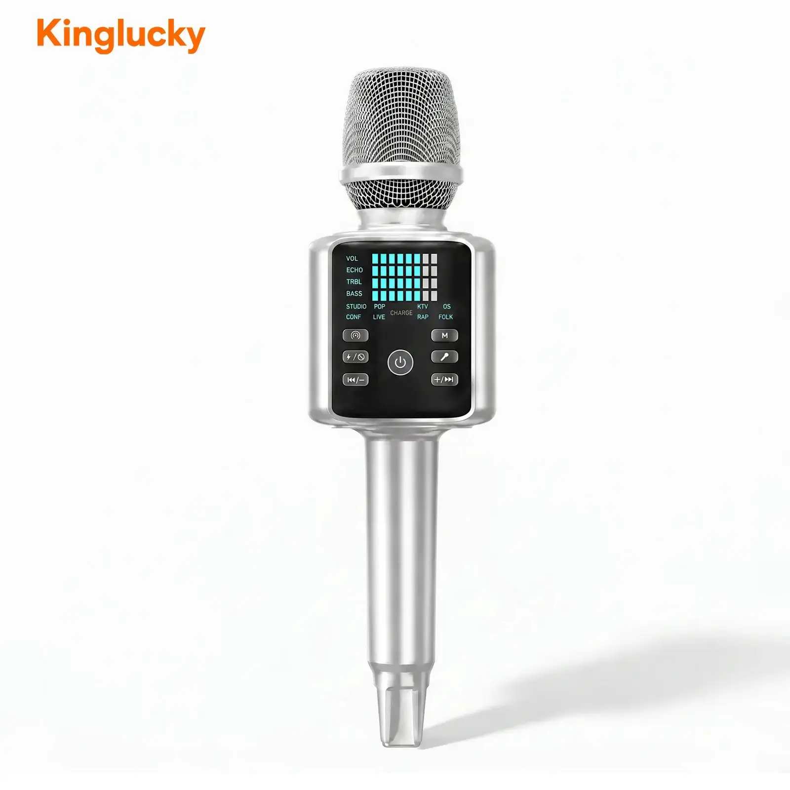KINGLUCKY H9 Wireless Karaoke Microphone - 2-in-1 Portable Bluetooth Mic & Speaker, 8 Sound Modes, 8 Hours of Playtime, 2500mAh, USB Type-C, Mobile Audio Device for Music Lovers, Home Singing, Outdoor Fun, Gift