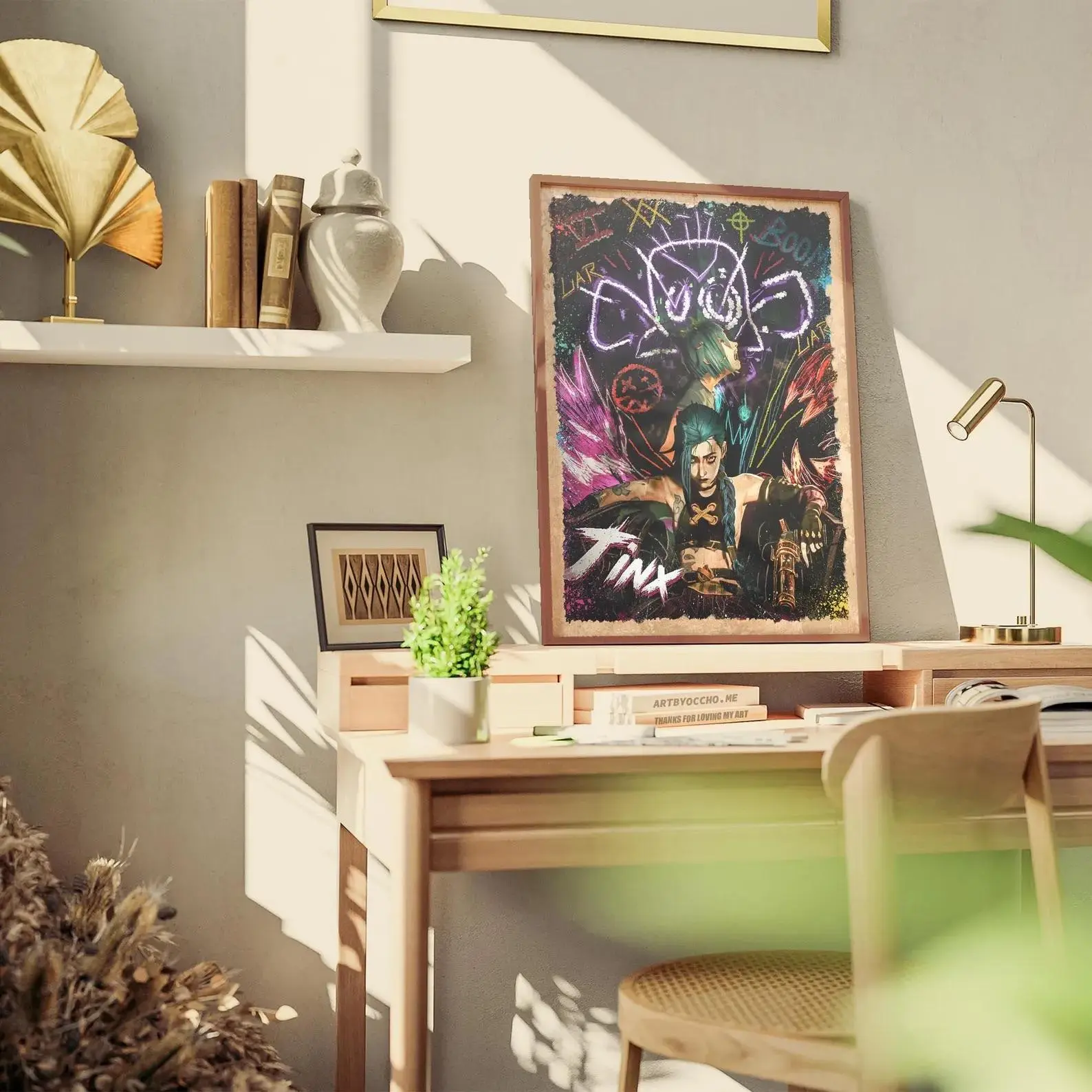 Arcane Jinx Poster, Jinx Fanart Print, Jinx LoL, Arcane Movie Poster, League of Legends Art, Gaming Wall Art, Game Room Decor, Gamer Gift