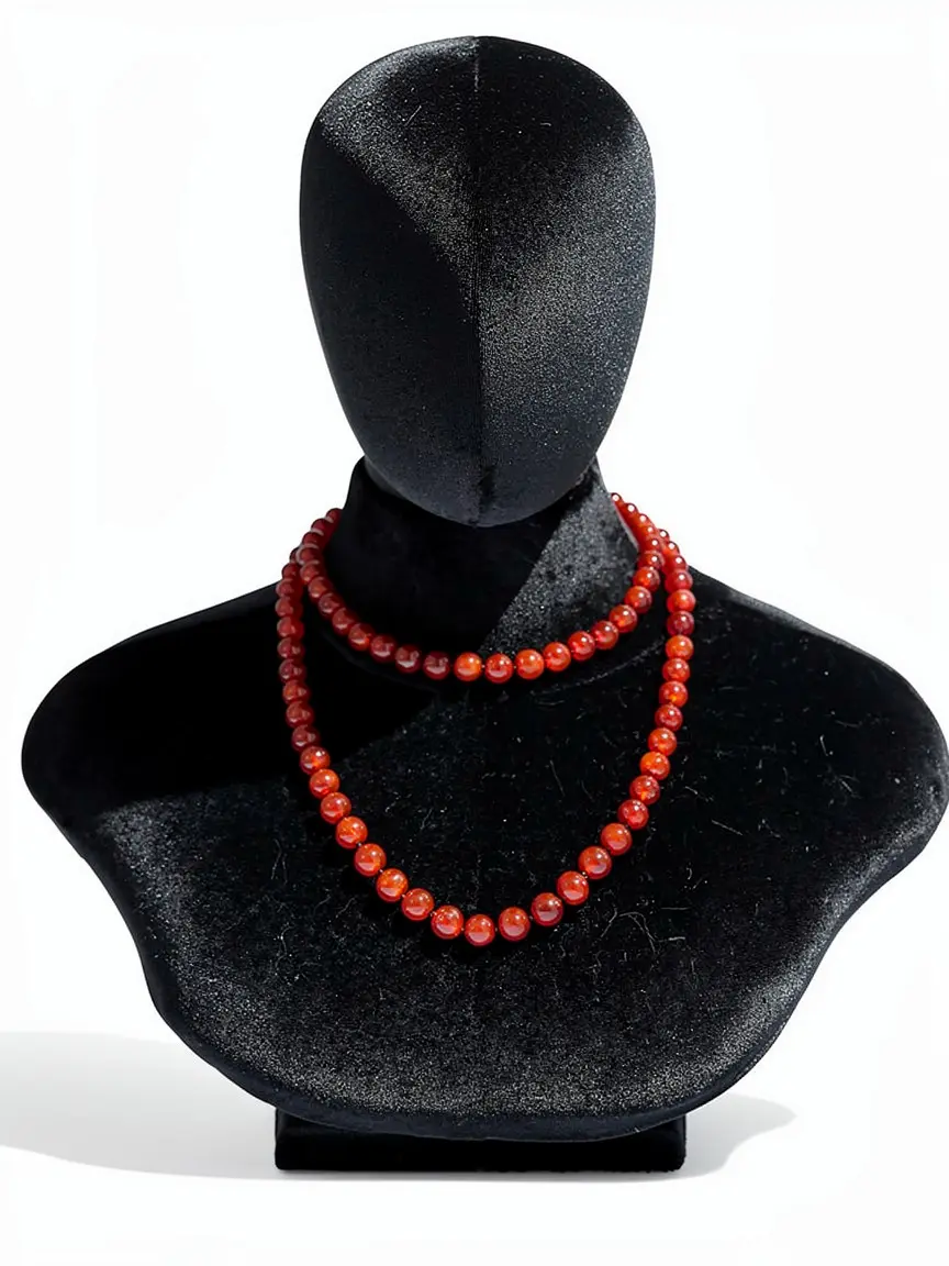 Long RED Agate Necklace