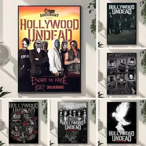 H-Hollywood U-Undead Poster HD Sticky Waterproof Wall Art | High Quality Print Aesthetic Home Living Bedroom Bathroom hallway Decor Trendy Room Decoration | Multiple Size Options Available