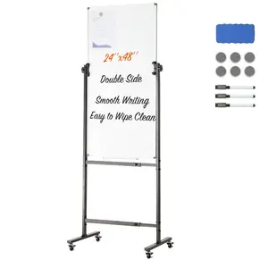 VEVOR Rolling Whiteboard, 48x32 inch Double - Sided Magnetic Mobile Whiteboard, 360 Reversible Adjustable Height Dry Erase Board with Wheels Movable Tray for Office SchoolVEVOR Super Brand Day
