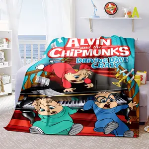Alvin and The Chipmunks11 patterned printed blanket, a blanket for the living room, bedroom, office and lunch break, a portable blanket suitable for all four seasons, a holiday gift for family a