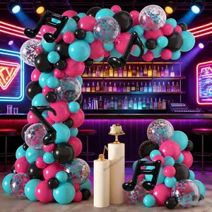 Music Note Balloon Arch Decoration Set, Bright, Latex Balloons, Party Decor for Birthdays, Concerts, Graduations