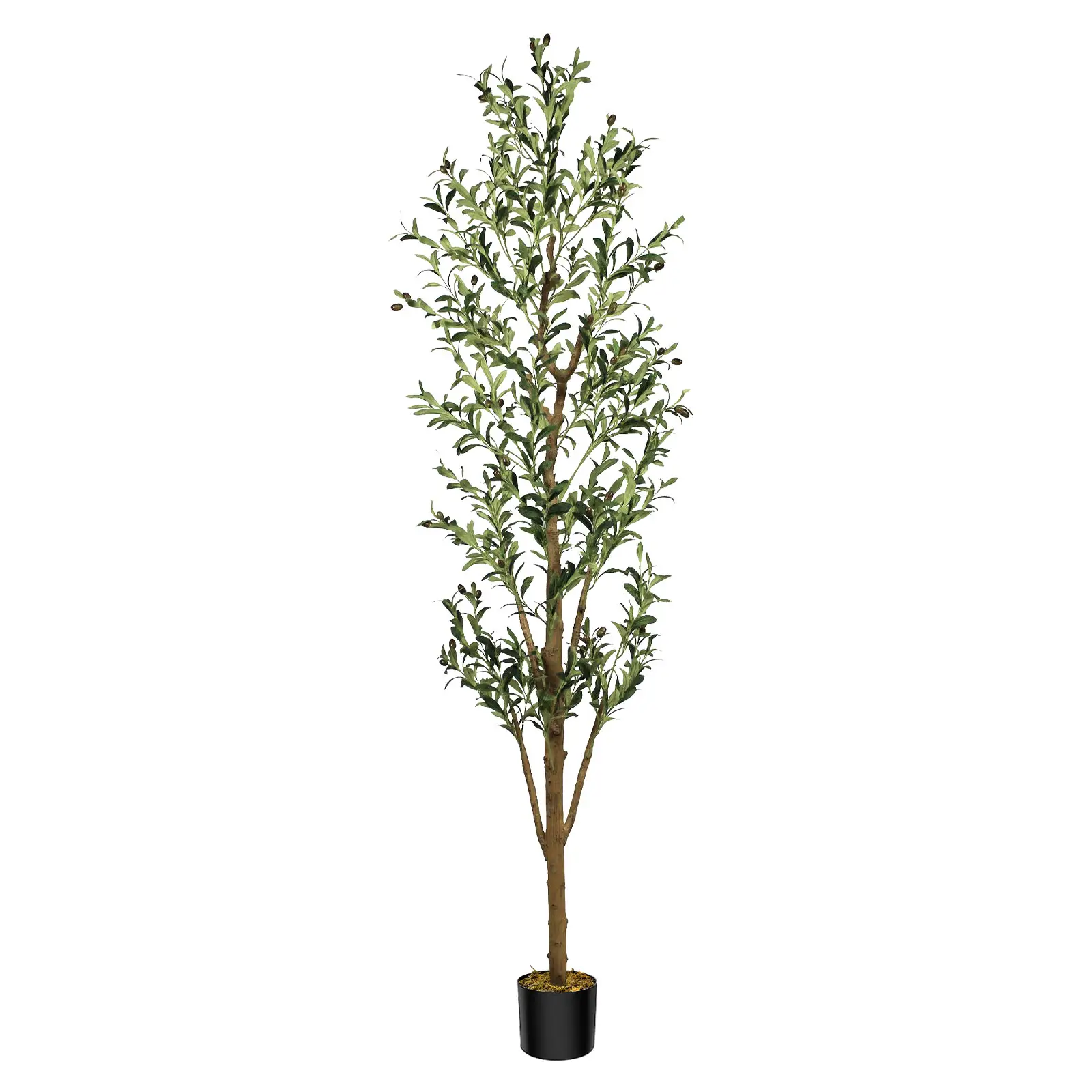7 FT/6FT/5FT Artificial Olive Tree - Lifelike Faux Silk Olive Plant with Olive Leaves, Ideal for Home (Living Room, Bedroom, Balcony Corner), Office,
