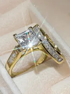 Fashion Artificial Gemstone Decorated Ring, Fashion Jewelry for Party, Daily Clothing Decor, Trendy All-match & Exquisite Jewelry for Birthday Gift, Elegant Everyday Ring, Cubic Zirconia Ring