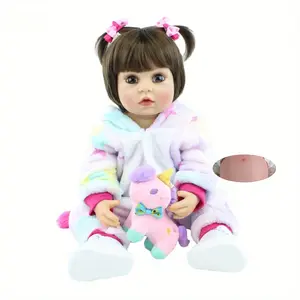 GUESSBELLY Lifelike 55cm Full Vinyl Baby Reborn Doll 22inch Newborn Princess Babies Toddler Bebe Girl Bathe Toy for Child Christmas Gift